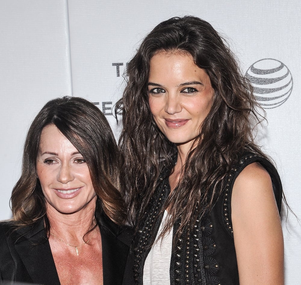 NEW YORK, NY - APRIL 17: Nadia Comaneci and Katie Holmes attend the premiere of