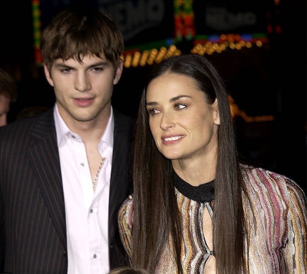 HOLLYWOOD, CA - JUNE 18:    Actor Ashton Kutcher and actress Demi Moore attend the premiere of Columbia Pictures