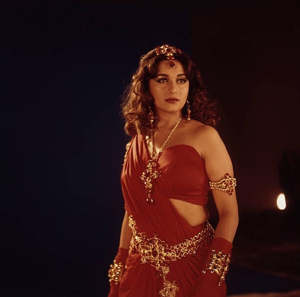 1990, Portrait of Madhuri Dixit. (Photo by Dinodia Photos/Getty Images)
