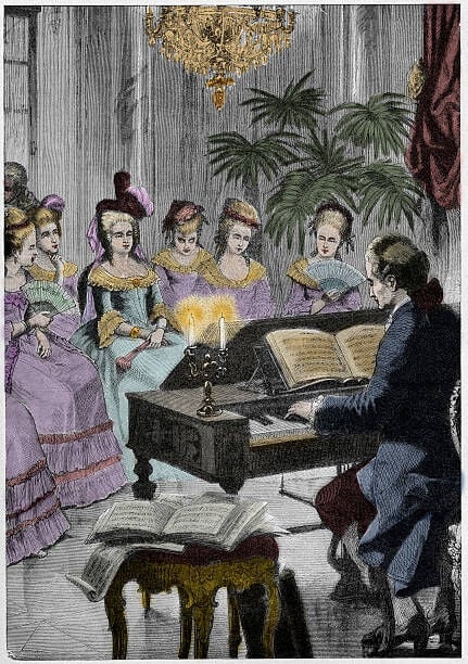 Marie Antoinette (1755-1828), French queen and Christoph Willibald, Knight of Gluck (1714-1787), German composer - engraving (Photo by Stefano Bianchetti/Corbis via Getty Images)