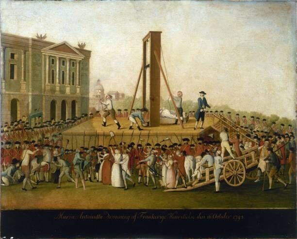 Execution of Marie-Antoinette, October 16, 1793, between 1793 and 1798. Artist Unknown. (Photo by Heritage Art/Heritage Images via Getty Images)