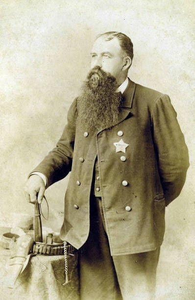 U. S. Marshall With Badge Of Newton, Kansas, Ca. 1890S. Marshall Standing In Tripps