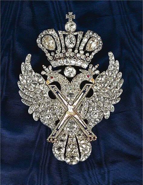 Badge of the Order of St. Andrew the Apostle the First-Called, c. 1800. Private Collection. Artist : Orders, decorations and medals. (Photo by Fine Art Images/Heritage Images/Getty Images)