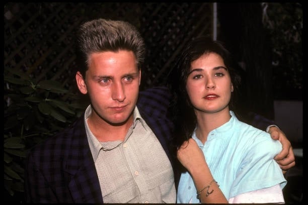 Demi Moore with Emilio Estevez in New York City, New York (Photo by Terry McGinnis/WireImage)